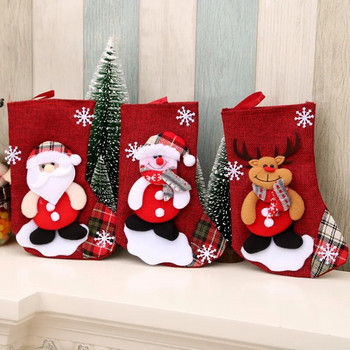 Χριστουγεννιάτικες κάλτσες Χριστουγεννιάτικη διακόσμηση τρισδιάστατος χιονάνθρωπος Άγιος Βασίλης Χριστουγεννιάτικη κάλτσα καραμέλα Τσάντα δώρου Καλή Πρωτοχρονιά Διακόσμηση Navidad Στολίδια