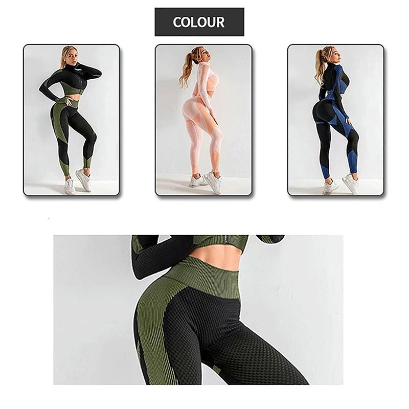 Seksi bešavni set za jogu Odjeća za fitness u teretani Žensko odijelo za jogu Sportska odjeća Ženske tajice za vježbanje Vrhunska sportska odjeća Odijelo za vježbanje