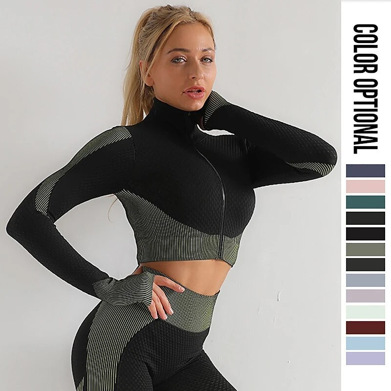 Seksi bešavni set za jogu Odjeća za fitness u teretani Žensko odijelo za jogu Sportska odjeća Ženske tajice za vježbanje Vrhunska sportska odjeća Odijelo za vježbanje