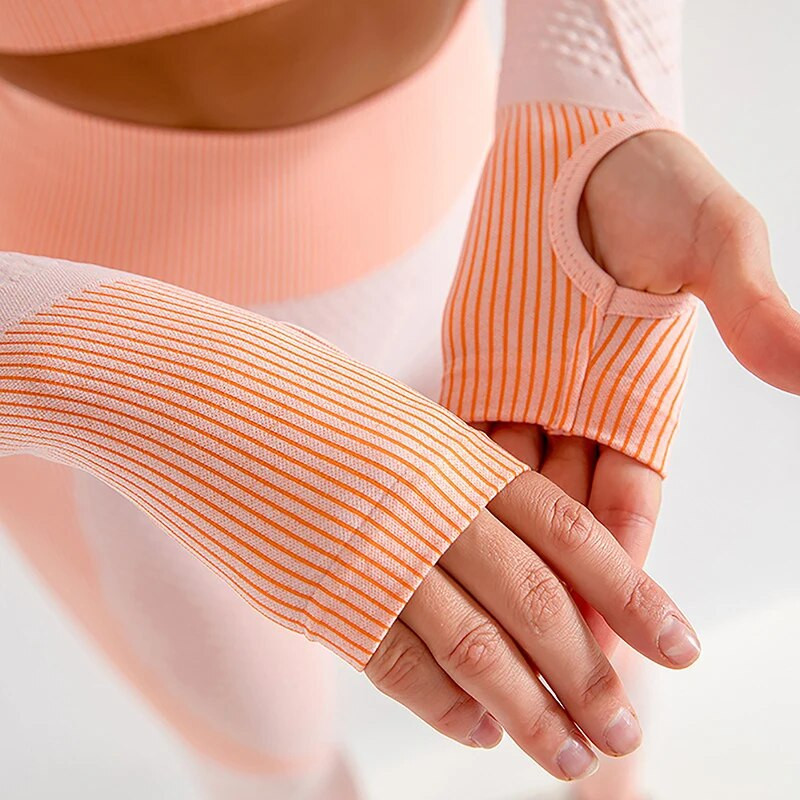 Seksi bešavni set za jogu Odjeća za fitness u teretani Žensko odijelo za jogu Sportska odjeća Ženske tajice za vježbanje Vrhunska sportska odjeća Odijelo za vježbanje