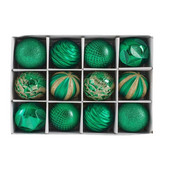 12gb Ziemassvētku balles rotājums Zaļi krāsotas Ziemassvētku eglītes rotājums Neplīstošs festivāla ballītes iekaramās bumbas dekors