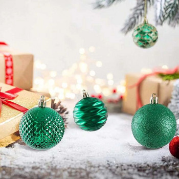 12 τμχ Χριστουγεννιάτικη Μπάλα Διακόσμηση Χριστουγεννιάτικου Δέντρου Ζωγραφισμένη Πράσινη Διακόσμηση για Κρεμαστές Μπάλες για Φεστιβάλ