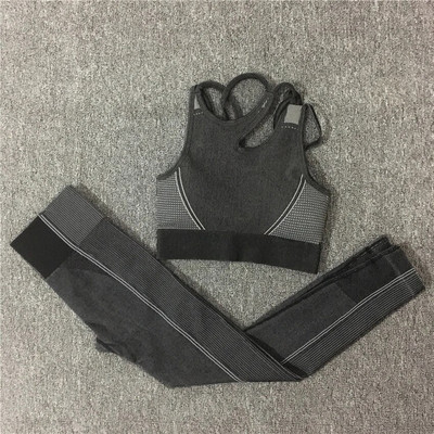 2/4 KOM Bešavni ženski set za jogu Majice za vježbanje Sportske hlače Grudnjak za teretanu Kratke hlače za fitnes Crop Top Tajice za trčanje visokog struka Odijela