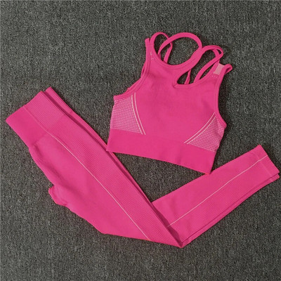 2/4 KOM Bešavni ženski set za jogu Majice za vježbanje Sportske hlače Grudnjak za teretanu Kratke hlače za fitnes Crop Top Tajice za trčanje visokog struka Odijela