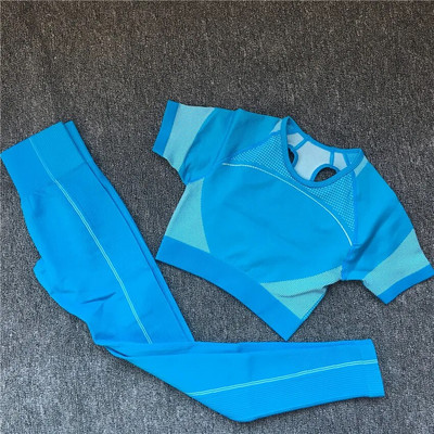 2/4 KOM Bešavni ženski set za jogu Majice za vježbanje Sportske hlače Grudnjak za teretanu Kratke hlače za fitnes Crop Top Tajice za trčanje visokog struka Odijela