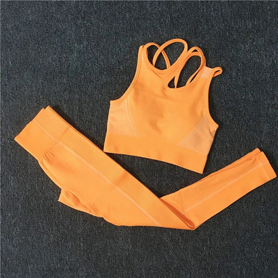 2/4 KOM Bešavni ženski set za jogu Majice za vježbanje Sportske hlače Grudnjak za teretanu Kratke hlače za fitnes Crop Top Tajice za trčanje visokog struka Odijela