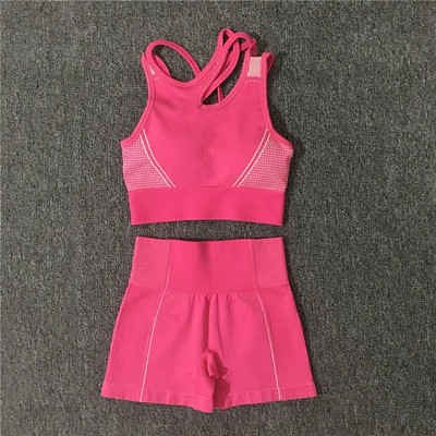 2/4 KOM Bešavni ženski set za jogu Majice za vježbanje Sportske hlače Grudnjak za teretanu Kratke hlače za fitnes Crop Top Tajice za trčanje visokog struka Odijela