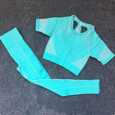 2/4 KOM Bešavni ženski set za jogu Majice za vježbanje Sportske hlače Grudnjak za teretanu Kratke hlače za fitnes Crop Top Tajice za trčanje visokog struka Odijela