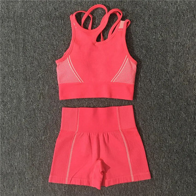 2/4 KOM Bešavni ženski set za jogu Majice za vježbanje Sportske hlače Grudnjak za teretanu Kratke hlače za fitnes Crop Top Tajice za trčanje visokog struka Odijela