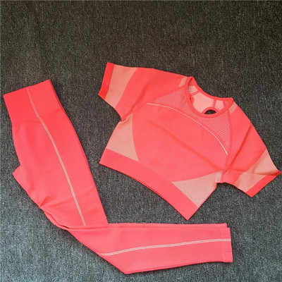 2/4 KOM Bešavni ženski set za jogu Majice za vježbanje Sportske hlače Grudnjak za teretanu Kratke hlače za fitnes Crop Top Tajice za trčanje visokog struka Odijela