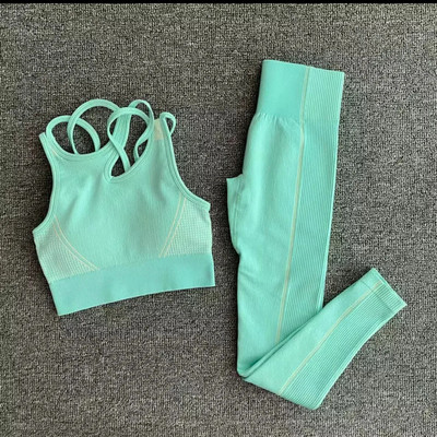 2/4 KOM Bešavni ženski set za jogu Majice za vježbanje Sportske hlače Grudnjak za teretanu Kratke hlače za fitnes Crop Top Tajice za trčanje visokog struka Odijela