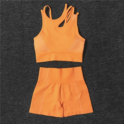 2/4 KOM Bešavni ženski set za jogu Majice za vježbanje Sportske hlače Grudnjak za teretanu Kratke hlače za fitnes Crop Top Tajice za trčanje visokog struka Odijela