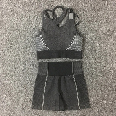 2/4 KOM Bešavni ženski set za jogu Majice za vježbanje Sportske hlače Grudnjak za teretanu Kratke hlače za fitnes Crop Top Tajice za trčanje visokog struka Odijela