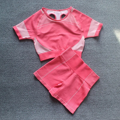 2/4 KOM Bešavni ženski set za jogu Majice za vježbanje Sportske hlače Grudnjak za teretanu Kratke hlače za fitnes Crop Top Tajice za trčanje visokog struka Odijela