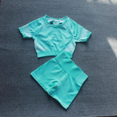 2/4 KOM Bešavni ženski set za jogu Majice za vježbanje Sportske hlače Grudnjak za teretanu Kratke hlače za fitnes Crop Top Tajice za trčanje visokog struka Odijela
