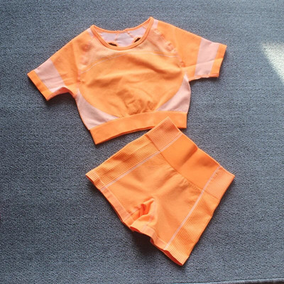 2/4 KOM Bešavni ženski set za jogu Majice za vježbanje Sportske hlače Grudnjak za teretanu Kratke hlače za fitnes Crop Top Tajice za trčanje visokog struka Odijela