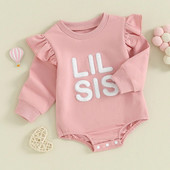 Jauki pavasaris rudens jaundzimušo meiteņu bikses ar garām piedurknēm zīdaiņu izplūdušo burtu lidojošs bodijs ar garām piedurknēm jaundzimušo ziemas kombinezoni