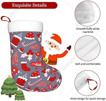 Χριστουγεννιάτικες κάλτσες Mvirnsw Χαριτωμένα εορταστικά χριστουγεννιάτικα μοτίβα Χριστουγεννιάτικες κάλτσες για διακοσμήσεις χριστουγεννιάτικων πάρτι