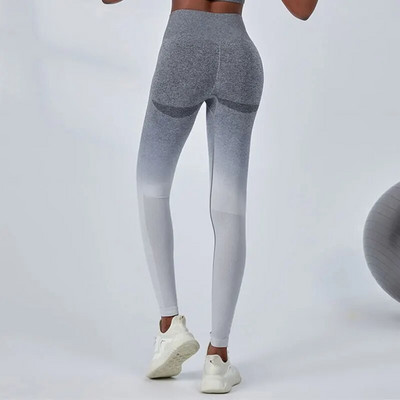 Bezšuvju Jogas Komplekts Gradients Sporta Komplekts Sieviešu vingrošanas Apģērbs Treniņam Fitnesa Legingi Sporta Krūšturis Crop Top Augsta vidukļa legingi Vingrošanas uzvalki