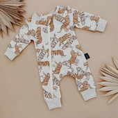 0-24M Jesenske hlače za dječake Pamuk za djevojčice Pamuk s tigrovim tigrom Kombinezoni s patentnim zatvaračem Ležerni kombinezoni Meka odjeća