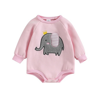 Prekrasne odjeće za novorođenčad, djevojčice, proljeće i jesen, debele hlače s dugim rukavima i okruglim izrezom, široki kombinezoni od slonova