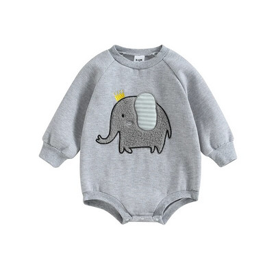 Prekrasne odjeće za novorođenčad, djevojčice, proljeće i jesen, debele hlače s dugim rukavima i okruglim izrezom, široki kombinezoni od slonova