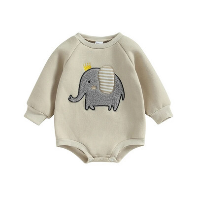 Prekrasne odjeće za novorođenčad, djevojčice, proljeće i jesen, debele hlače s dugim rukavima i okruglim izrezom, široki kombinezoni od slonova