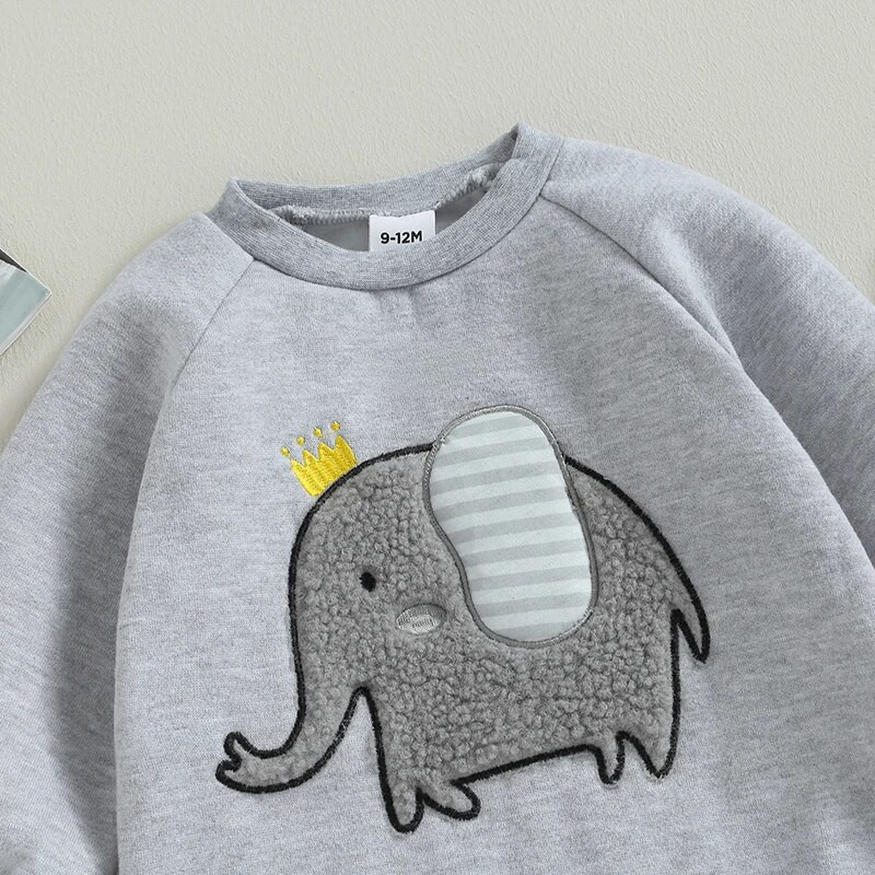 Prekrasne odjeće za novorođenčad, djevojčice, proljeće i jesen, debele hlače s dugim rukavima i okruglim izrezom, široki kombinezoni od slonova