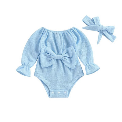 Szép őszi csecsemő fiúk lányok bodyk ruhák masszív vállból hosszú ujjú, csípős jumperek játszóruhák fejpántos ruhák