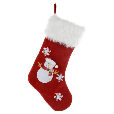 Osvijetljene crvene božićne čarape Božićne čarape Poklon vrećica Plišane viseće čarape za kamin za obiteljsku božićnu zabavu