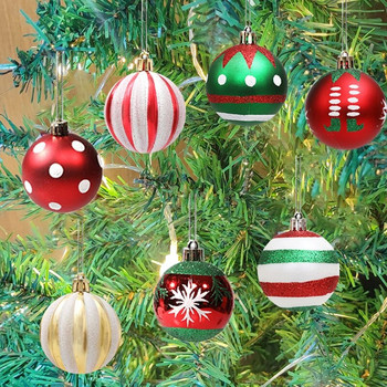 Висулка за коледно дърво 6 бр./кутия Покритие Рисувани коледни топки Орнаменти Нова година 2024 Коледа Домашно парти Направи си сам декорация Navidad