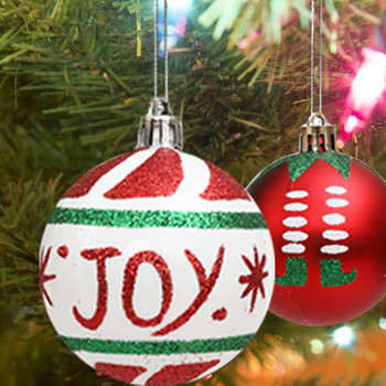 Висулка за коледно дърво 6 бр./кутия Покритие Рисувани коледни топки Орнаменти Нова година 2024 Коледа Домашно парти Направи си сам декорация Navidad