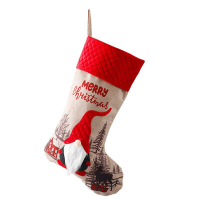 Ziemassvētku zeķes Jauka Ziemassvētku vecīša konfekšu soma Ziemassvētku dāvana kamīnam Ziemassvētku eglītes piekarināms kulons mājas Navidad zeķu rotājumi