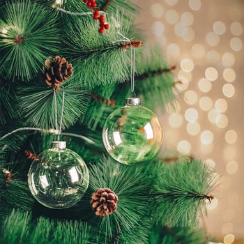 Χριστουγεννιάτικη Διαφανής Μπάλα 6/8cm 10τμχ DIY Άδεια Μπιχλιμπίδια για Διακόσμηση Χριστουγεννιάτικου Δέντρου Κρεμαστό Διακόσμηση πάρτι με μπάλα
