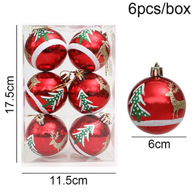 Karácsonyfa barkács dekor medál 6db/doboz 6cm karácsonyi bál díszek karácsonyi lakberendezés Navidad Noel újévi 2024 ajándékok