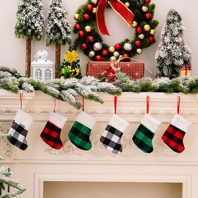 Mini božićne čarape od 2/6 komada za božićno drvce, blagdanske božićne mini rukavice, viseći ukras za božićno drvce, Nova godina 2024.