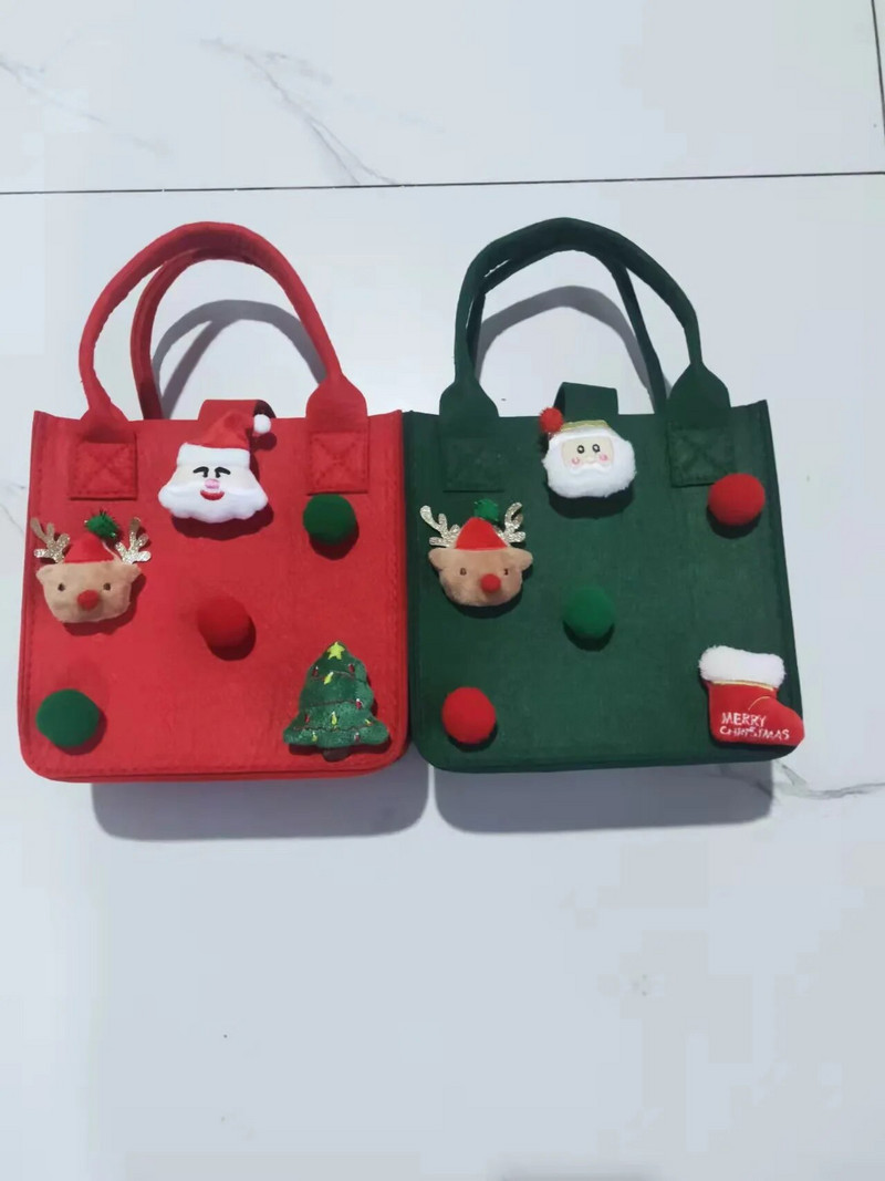 Božićna poklon vrećica Badnjak Prijenosna vrećica za jabuke Peaceful Fruit Candy Decoration Vrećica za poklone od filca Vrećice Djeda Božićnjaka Božićna vrećica za slatkiše