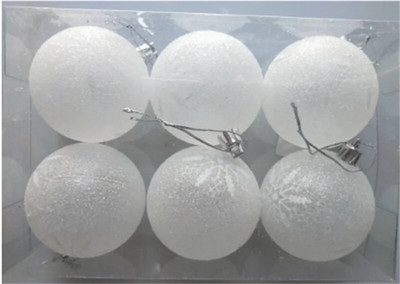 6 vnt. baltas kalėdinis rutulys Kalėdų eglutės papuošalas sniego gaublys Kalėdų dekoracijos 2023 m. Naujųjų metų namų dekoratyviniai rutuliai