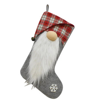 Коледни чорапи Декорации Безлики кукли Орнаменти Новогодишни подаръци Чорапи за снежен човек Коледни чорапи Подаръчни торбички