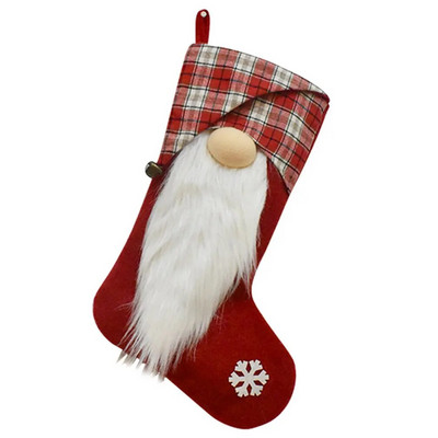 Ziemassvētku zeķes Dekorācijas bezsejas lelles rotājumi Jaungada dāvanas Sniegavīrs Zeķes Ziemassvētku zeķes Dāvanu maisiņi