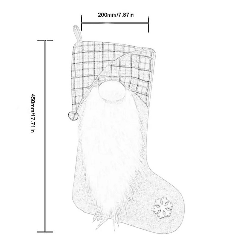 Ziemassvētku zeķes Dekorācijas bezsejas lelles rotājumi Jaungada dāvanas Sniegavīrs Zeķes Ziemassvētku zeķes Dāvanu maisiņi