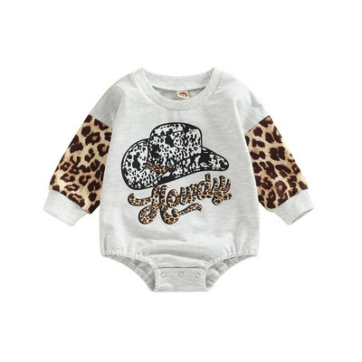 Odjeća za bebe Proljeće Jesen Odjeća za malu djecu Novorođenčad Dječaci Djevojčice Govedo Leopard slova Print Patchwork Rompers Kombinezoni Odjeća