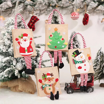 Чорапи на Дядо Коледа Весели коледни чорапи Торбичка с подаръци за бонбони Коледна украса за дома Navidad Нова година Декор за коледно дърво