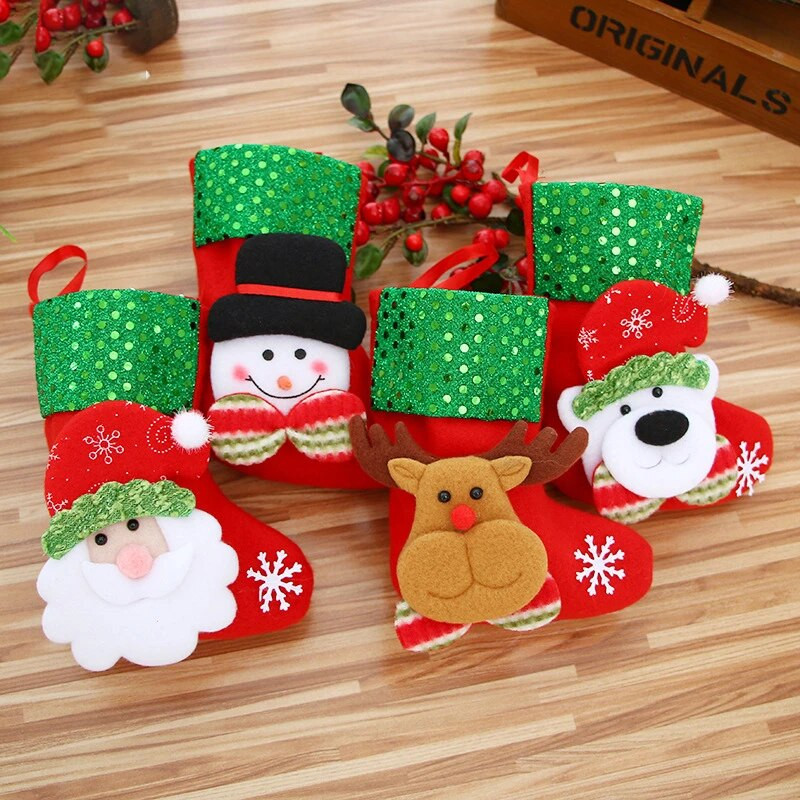 Čarape Djeda Mraza Čarape za sretan Božić Vrećica za poklon slatkiša Božićni ukrasi za dom Navidad Novogodišnji ukras božićnog drvca