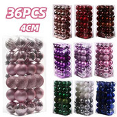 36PCS Božićna kuglica Plastična kuglica 4cm Mala kuglica Božićna kuglica Set ukrasa za božićno drvce Nelomljivo božićno drvce