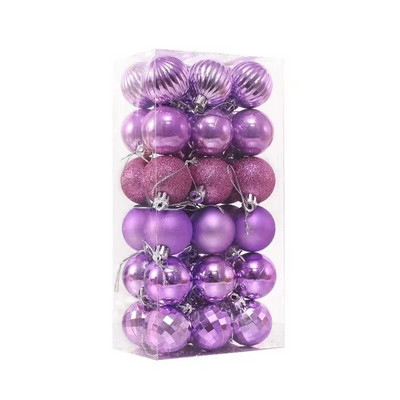 36PCS Božićna kuglica Plastična kuglica 4cm Mala kuglica Božićna kuglica Set ukrasa za božićno drvce Nelomljivo božićno drvce