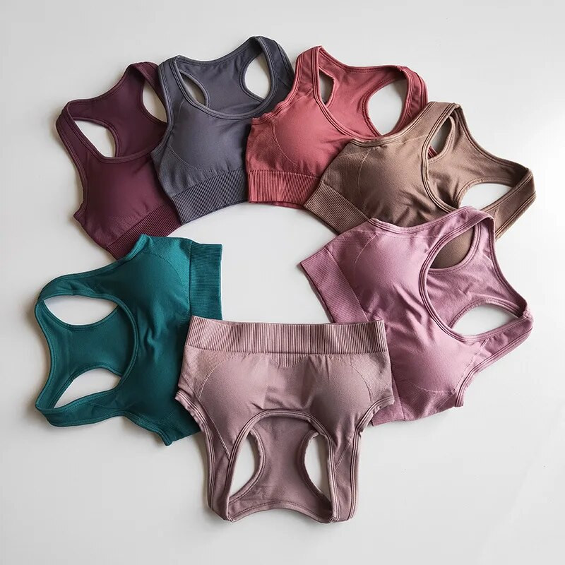 Čvrsti bešavni set za jogu Ženski podstavljeni sportski grudnjak Tajice za fitness Odijelo za teretanu Ženska sportska odijela Komplet za vježbanje Sportska odjeća Odjeća