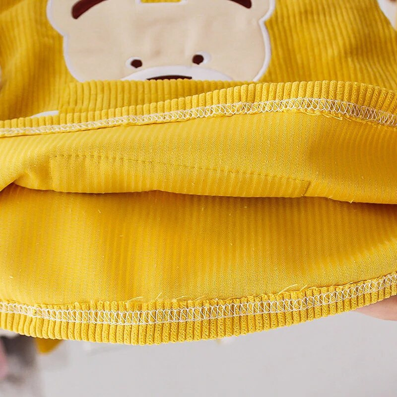 Zīdaiņu zīdaiņu meiteņu kleita multfilma lācis kabata velveta kleita pavasara rudens 1 2 3 gadus veciem bērniem, mazuļiem, bērnu apģērbiem, kleita