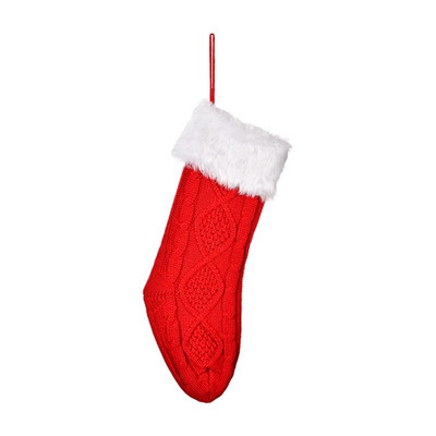 Pletenje božićnih čarapa 22" velike kabelske pletene čarape za kamin Božićno drvce Viseći obiteljski blagdanski ukrasi
