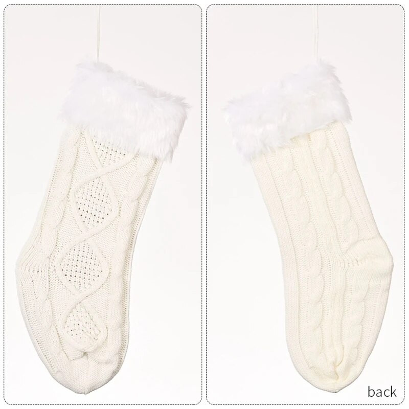 Pletenje božićnih čarapa 22" velike kabelske pletene čarape za kamin Božićno drvce Viseći obiteljski blagdanski ukrasi